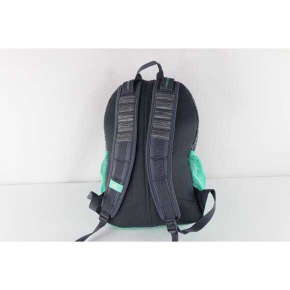 Vintage Adidas Spell Out Striped Loadspring Backpack Book Bag Carry On Gray Teal main image 11